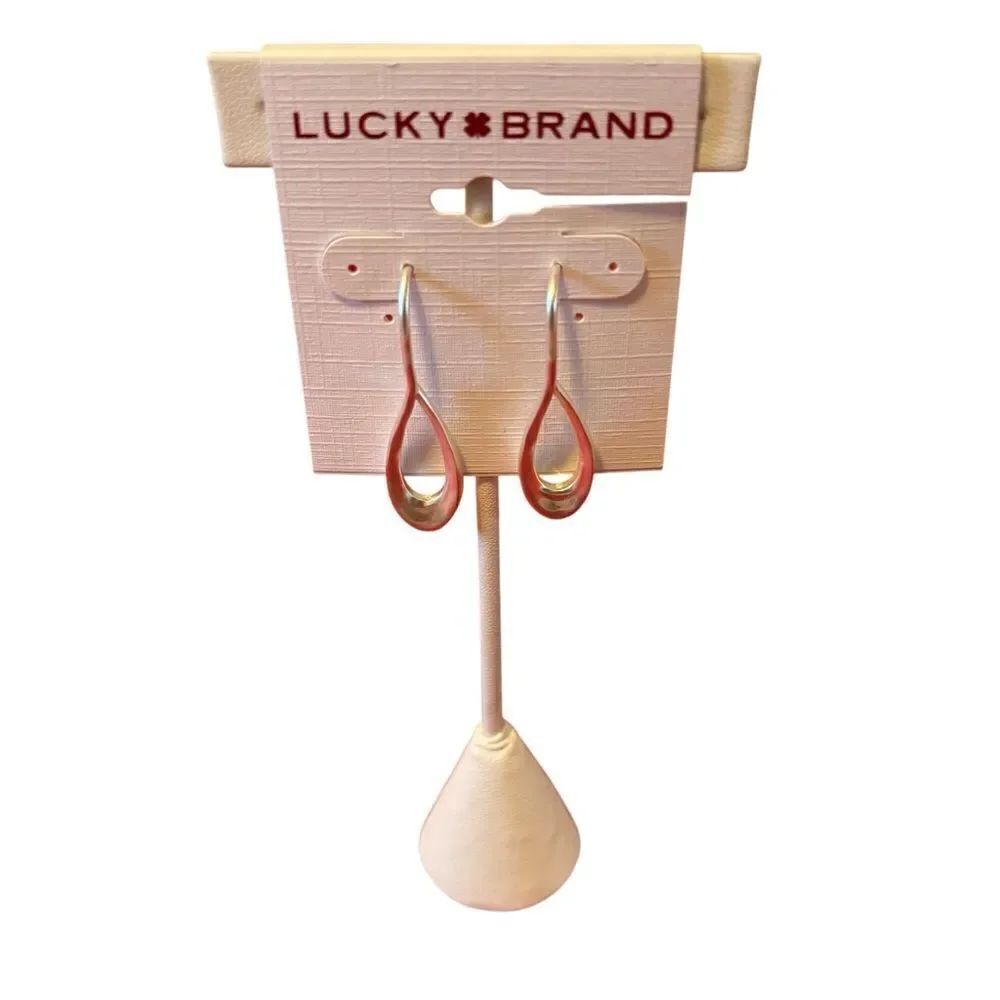 Matte Silver Teardrop Threader Earrings